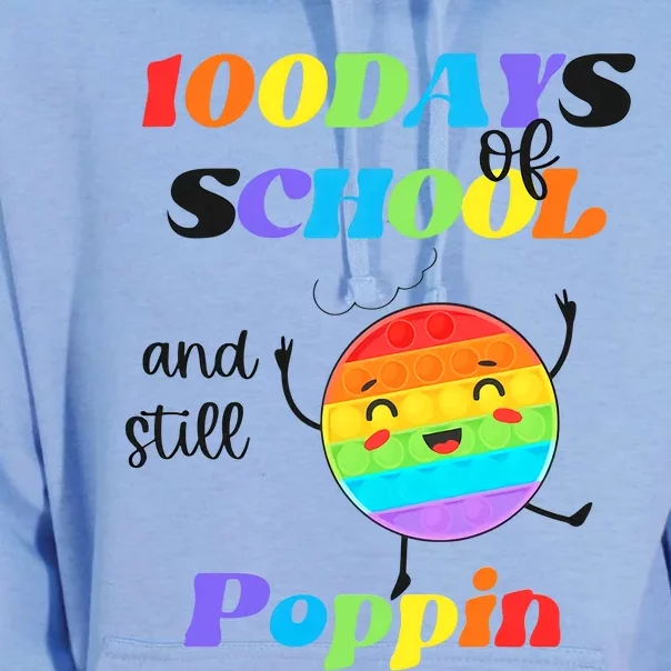 100 Days Of School And Still Poppin It Rainbow Pop Unisex Surf Hoodie