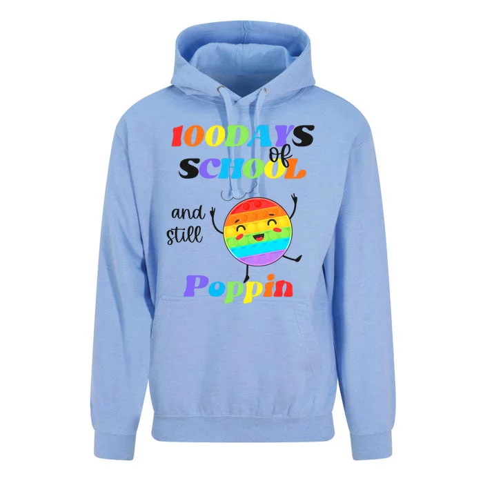 100 Days Of School And Still Poppin It Rainbow Pop Unisex Surf Hoodie