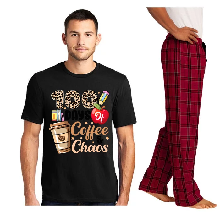 100 Days Of Coffee And Chaos Leopard Teacher Pajama Set