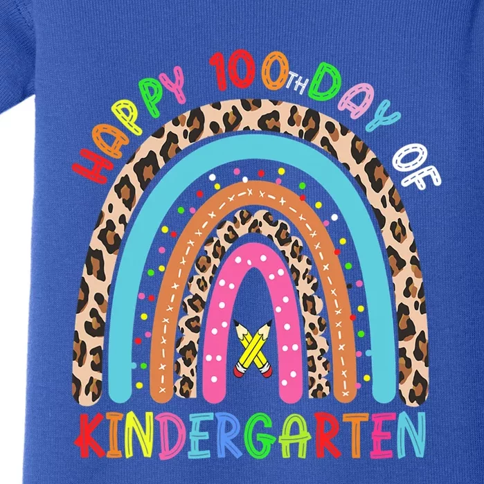 100th Day Of Kindergarten School Rainbow 100 Days Smarter Gift Baby Bodysuit