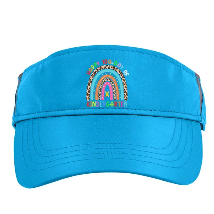 100th Day Of Kindergarten School Rainbow 100 Days Smarter Gift Adult Drive Performance Visor