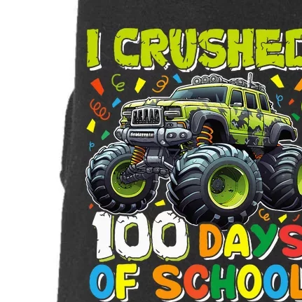 100 Days Of School Monster Truck 100th Day Of School Doggie 3-End Fleece Hoodie