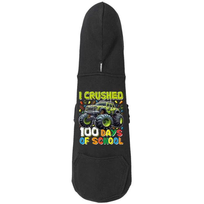 100 Days Of School Monster Truck 100th Day Of School Doggie 3-End Fleece Hoodie