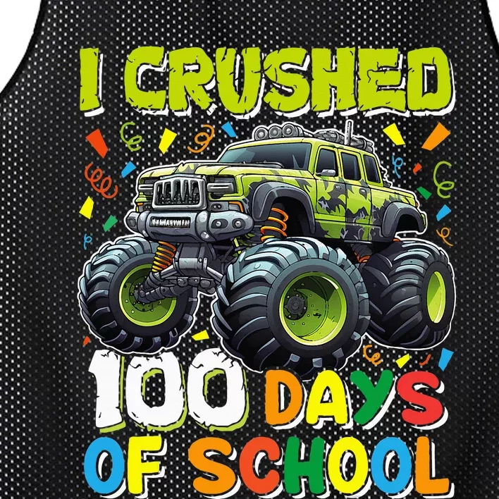 100 Days Of School Monster Truck 100th Day Of School Mesh Reversible Basketball Jersey Tank