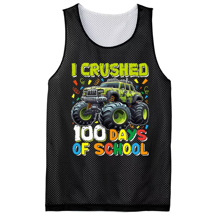 100 Days Of School Monster Truck 100th Day Of School Mesh Reversible Basketball Jersey Tank