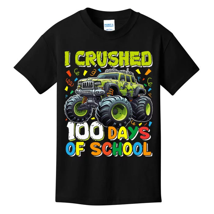 100 Days Of School Monster Truck 100th Day Of School Kids T-Shirt