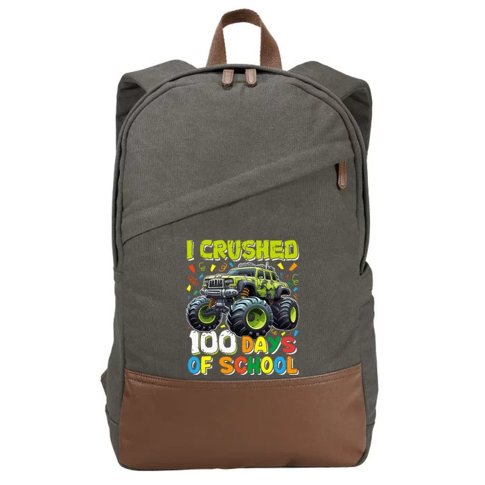 100 Days Of School Monster Truck 100th Day Of School Cotton Canvas Backpack