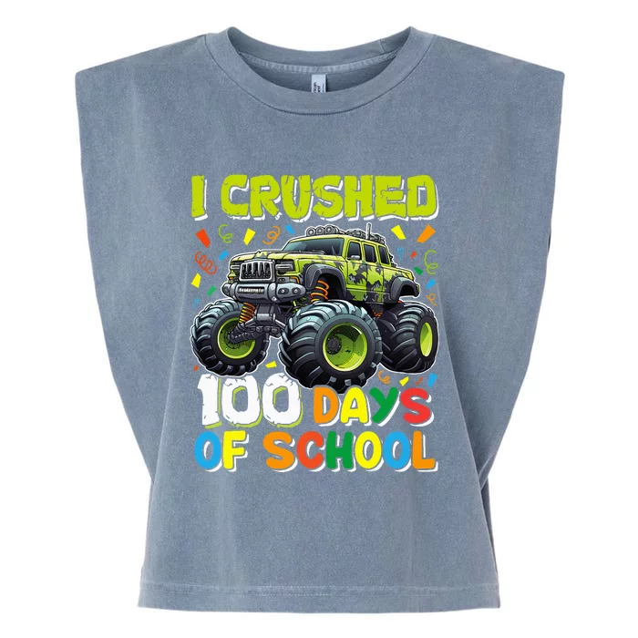 100 Days Of School Monster Truck 100th Day Of School Garment-Dyed Women's Muscle Tee