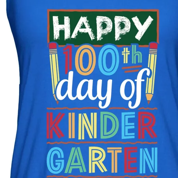 100Th Day Of Kindergarten One Hundred Days Pre School Gift Ladies Essential Flowy Tank