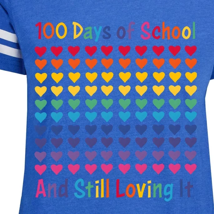 100 Days Of School And Still Loving It Enza Ladies Jersey Football T-Shirt