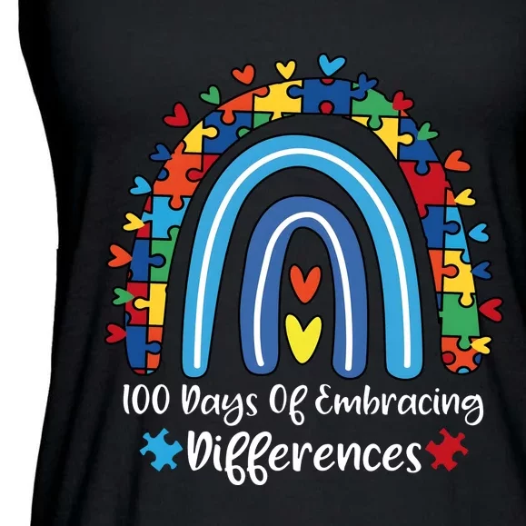 100 Days Of Embracing Differences Special Education Teacher Ladies Essential Flowy Tank