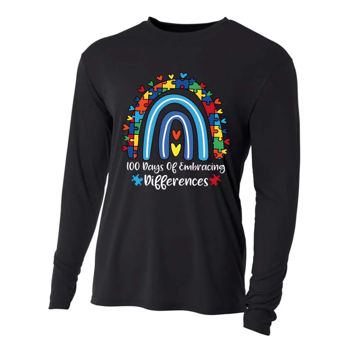 100 Days Of Embracing Differences Special Education Teacher Cooling Performance Long Sleeve Crew