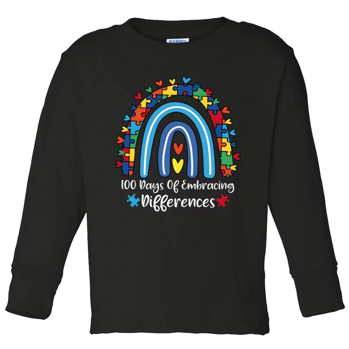 100 Days Of Embracing Differences Special Education Teacher Toddler Long Sleeve Shirt