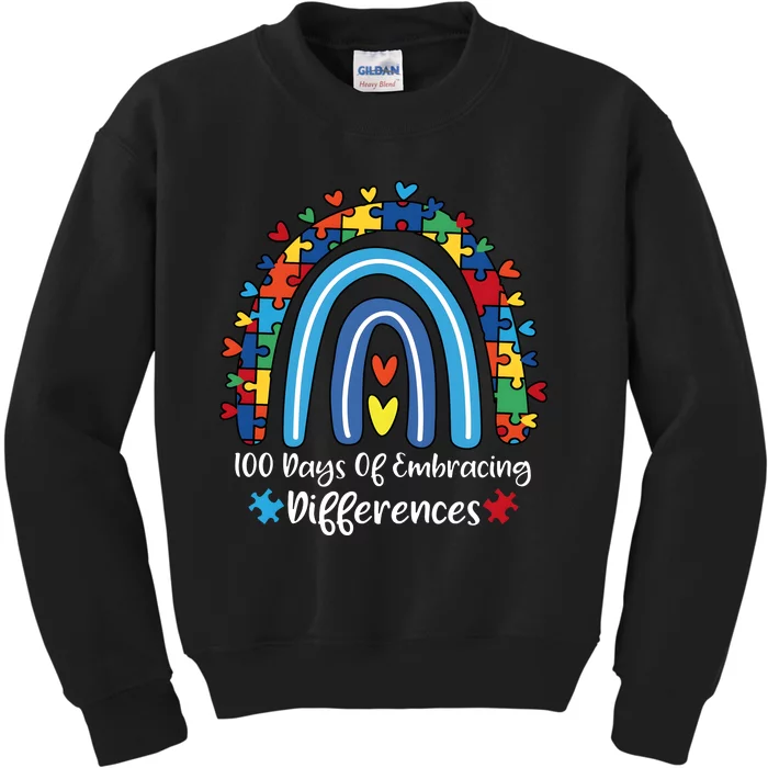 100 Days Of Embracing Differences Special Education Teacher Kids Sweatshirt