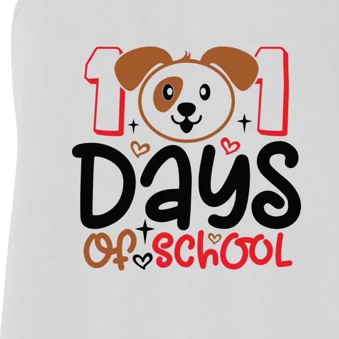 101 Days Of School Dalmatian Dog Teachers Gift Women's Racerback Tank