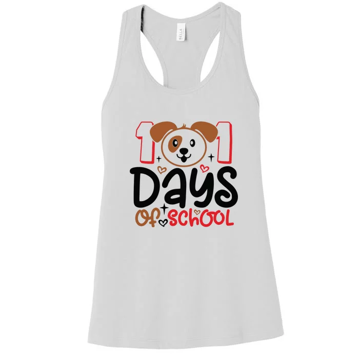 101 Days Of School Dalmatian Dog Teachers Gift Women's Racerback Tank