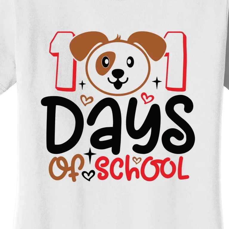 101 Days Of School Dalmatian Dog Teachers Gift Women's T-Shirt