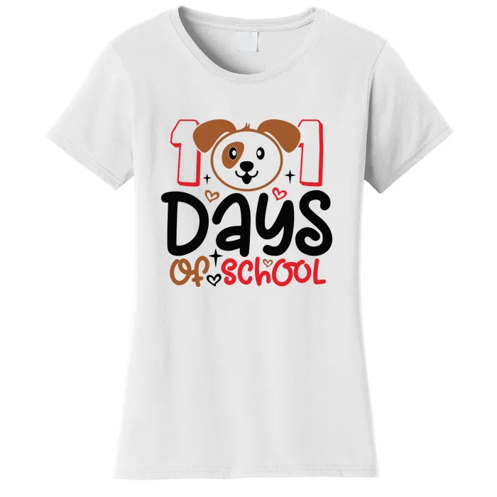 101 Days Of School Dalmatian Dog Teachers Gift Women's T-Shirt