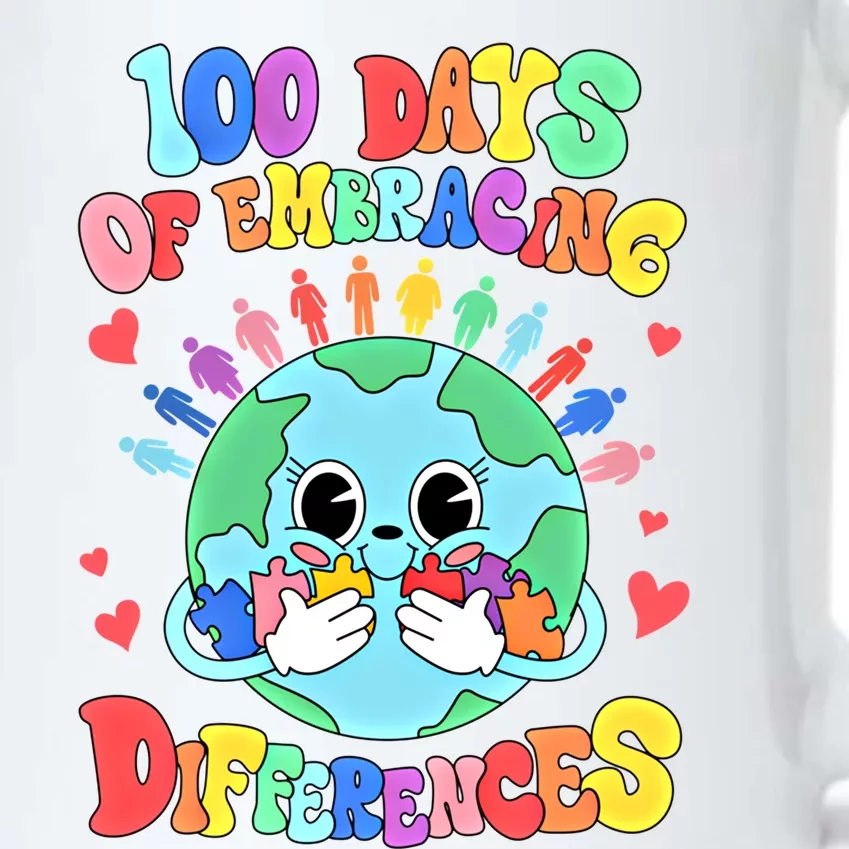 100 Days Of Embracing Differences Autism Awareness Teacher Funny Gift Black Color Changing Mug