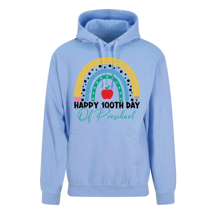 100Th Day Of Preschool Teacher Rainbow Preschool Teacher Meaningful Gift Unisex Surf Hoodie