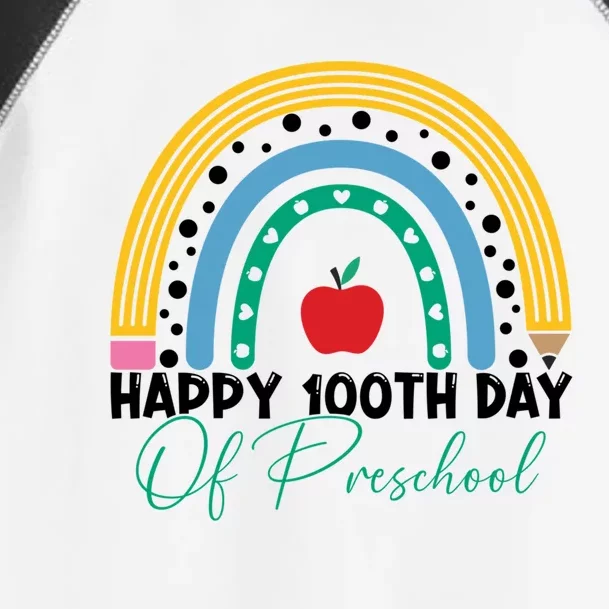 100Th Day Of Preschool Teacher Rainbow Preschool Teacher Meaningful Gift Toddler Fine Jersey T-Shirt