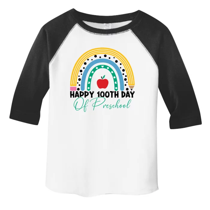 100Th Day Of Preschool Teacher Rainbow Preschool Teacher Meaningful Gift Toddler Fine Jersey T-Shirt