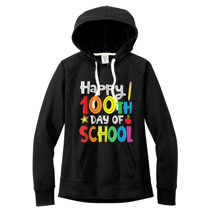 100th Day Of School A Gift For Teachers Kids Child Happy 100 Days Women's Fleece Hoodie