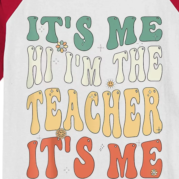 100th Day Of School I’m The Teacher It’s Me Funny Teacher Kids Colorblock Raglan Jersey