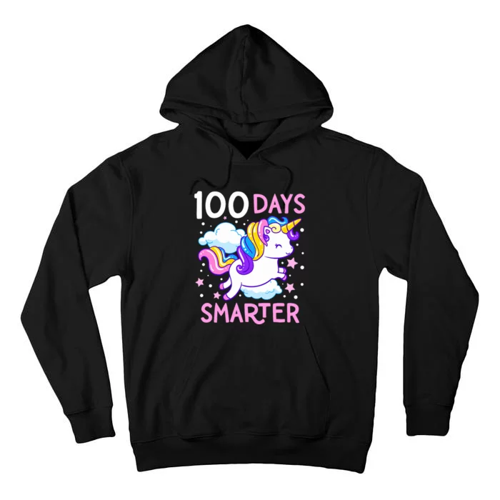 100th Day of School Unicorn 100 Days Smarter Kindergarten Tall Hoodie