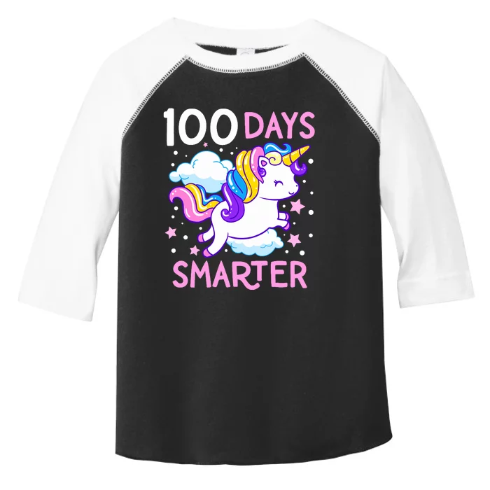 100th Day of School Unicorn 100 Days Smarter Kindergarten Toddler Fine Jersey T-Shirt