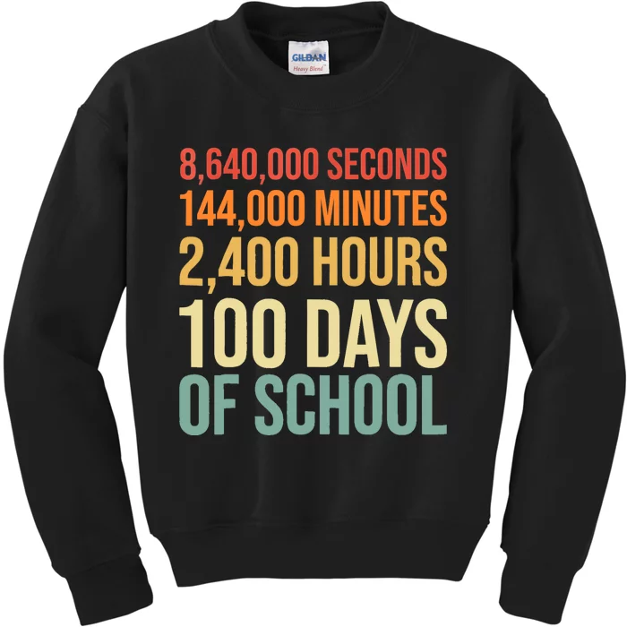 100 Days Of School Teacher Outfit 80s Retro Vintage Student Kids Sweatshirt