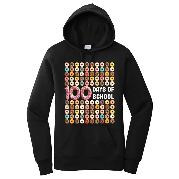 100th Day Of School Teacher 100 Days Donuts Donut Women's Pullover Hoodie