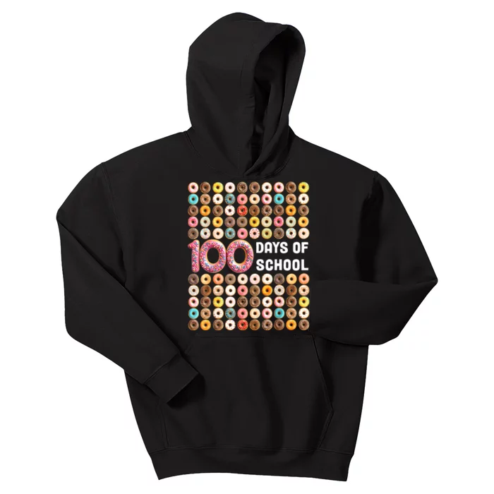 100th Day Of School Teacher 100 Days Donuts Donut Kids Hoodie