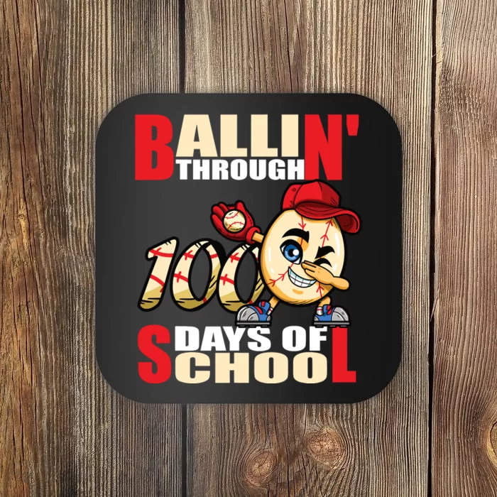 100 days of school baseball boy 100th day Coaster