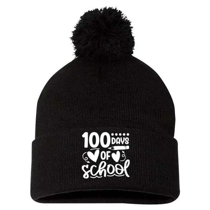 100 Days Of School Pom Pom 12in Knit Beanie