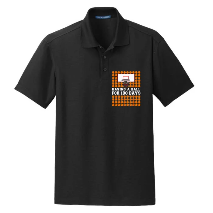 100 Days Of School Basketball 100th Day Balls Dry Zone Grid Performance Polo