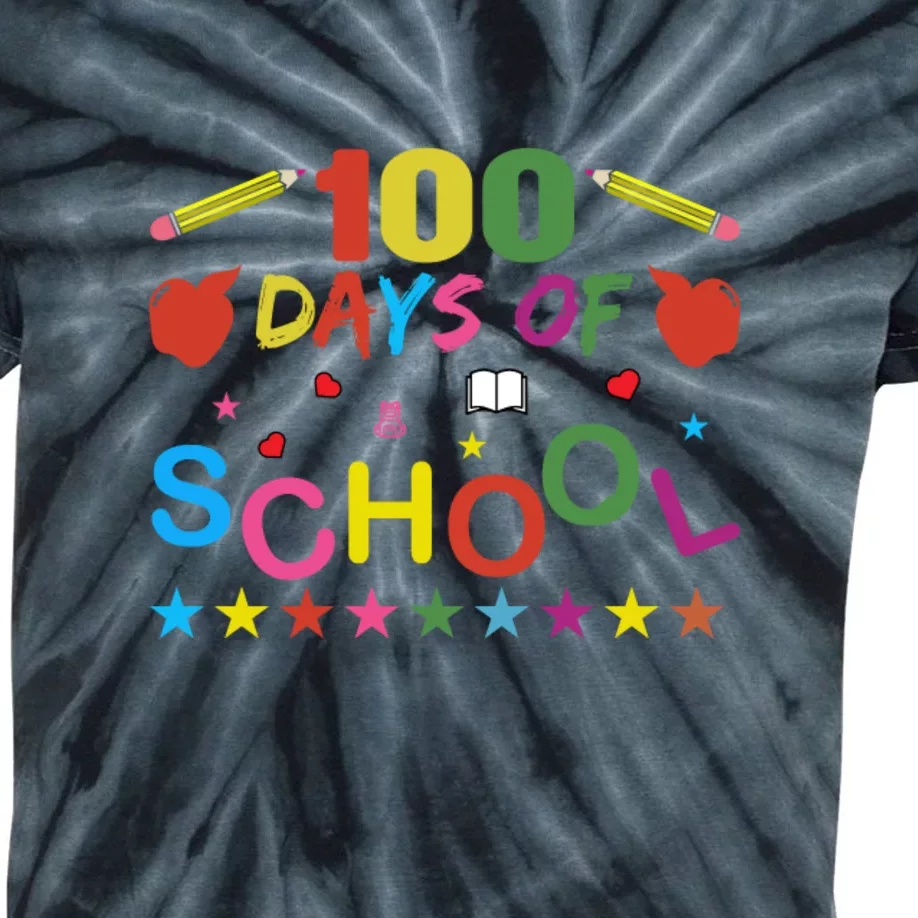 100 Days Of School Student Teacher Gift Kids Tie-Dye T-Shirt