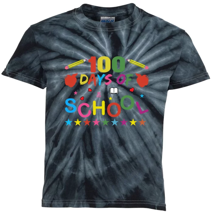 100 Days Of School Student Teacher Gift Kids Tie-Dye T-Shirt