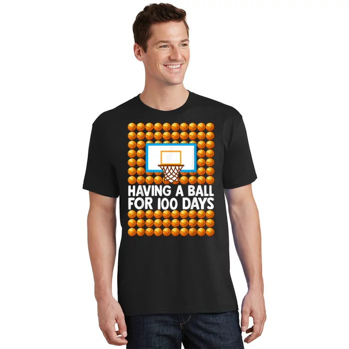 100 Days Of School Basketball 100th Day Balls T-Shirt