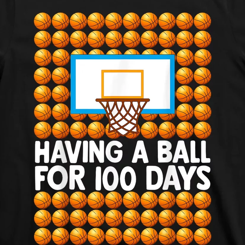 100 Days Of School Basketball 100th Day Balls T-Shirt