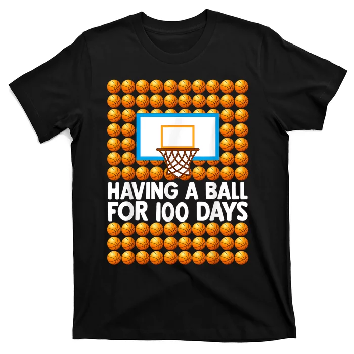 100 Days Of School Basketball 100th Day Balls T-Shirt