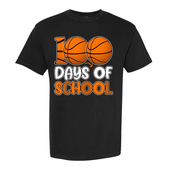 100 Days Of School Basketball Fan Cute Garment-Dyed Heavyweight T-Shirt