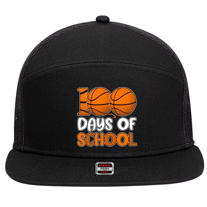 100 Days Of School Basketball Fan Cute 7 Panel Mesh Trucker Snapback Hat