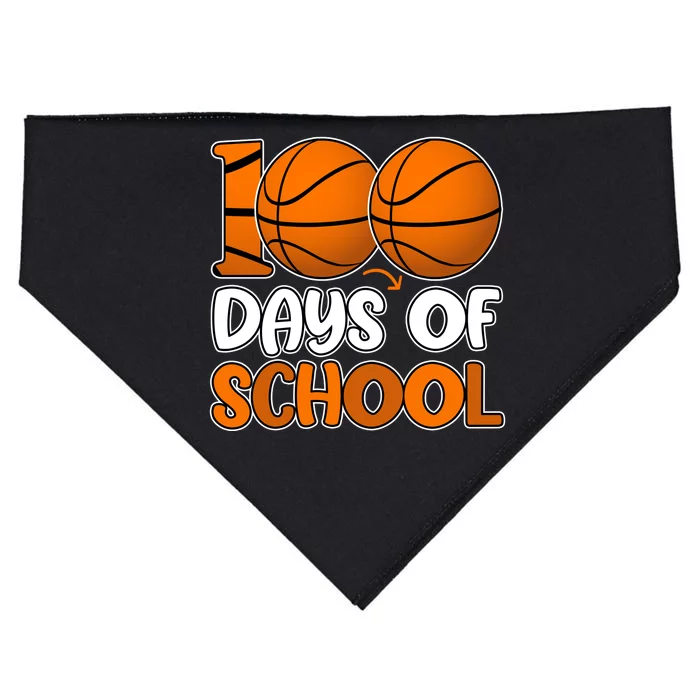 100 Days Of School Basketball Fan Cute USA-Made Doggie Bandana