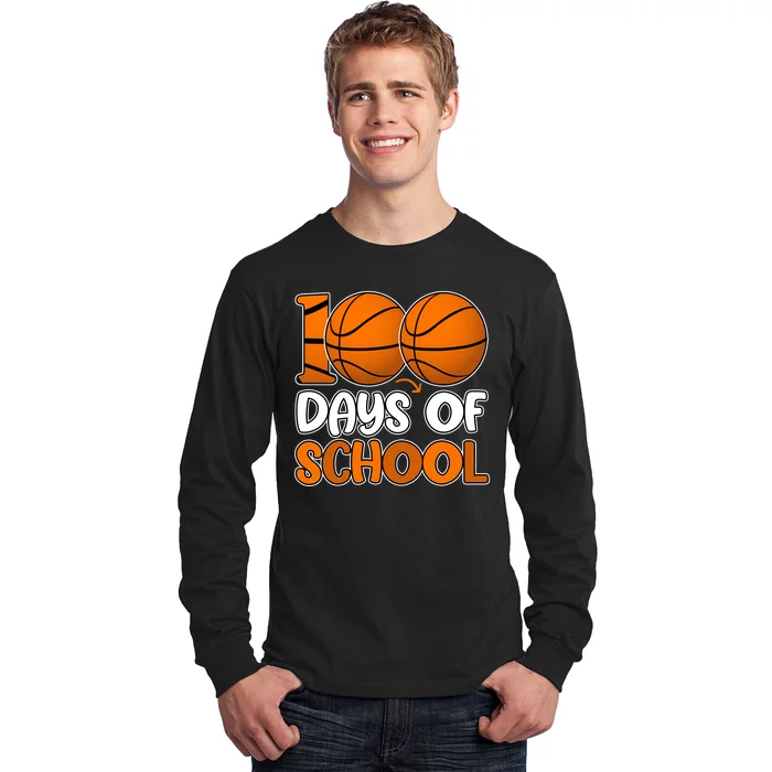 100 Days Of School Basketball Fan Cute Long Sleeve Shirt