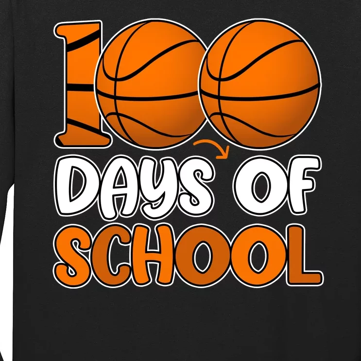 100 Days Of School Basketball Fan Cute Long Sleeve Shirt