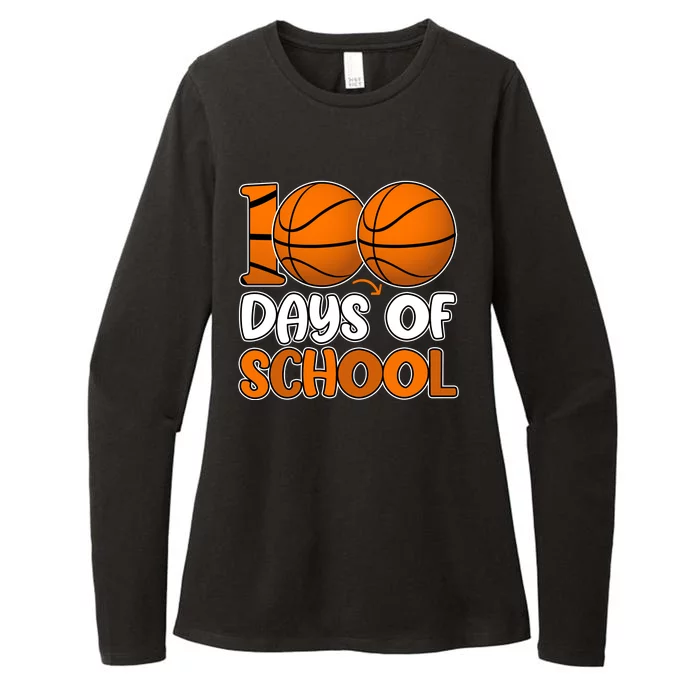 100 Days Of School Basketball Fan Cute Womens CVC Long Sleeve Shirt