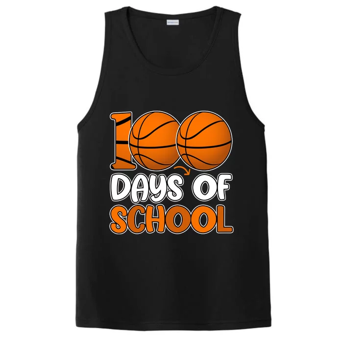 100 Days Of School Basketball Fan Cute Performance Tank