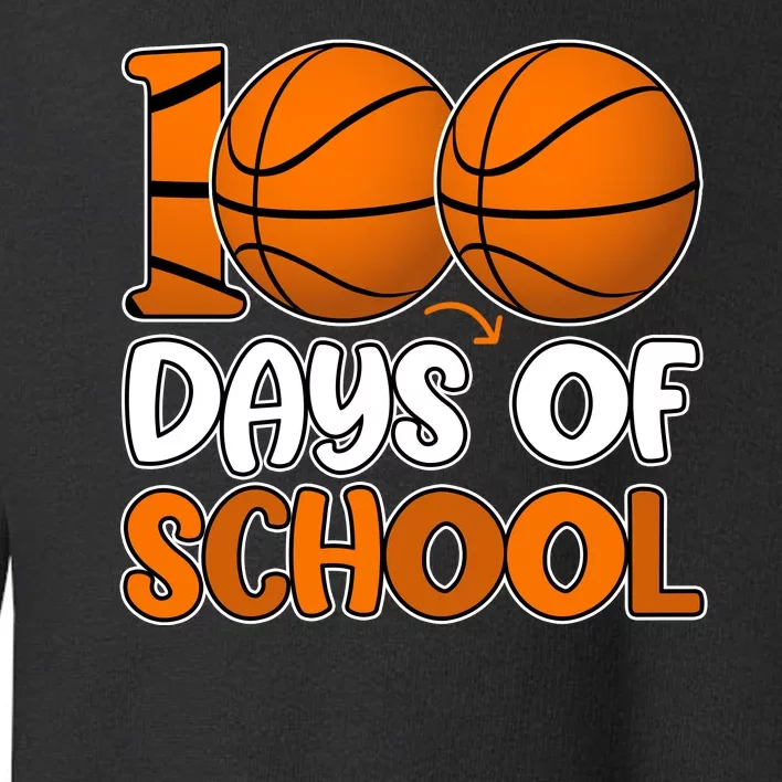 100 Days Of School Basketball Fan Cute Toddler Sweatshirt