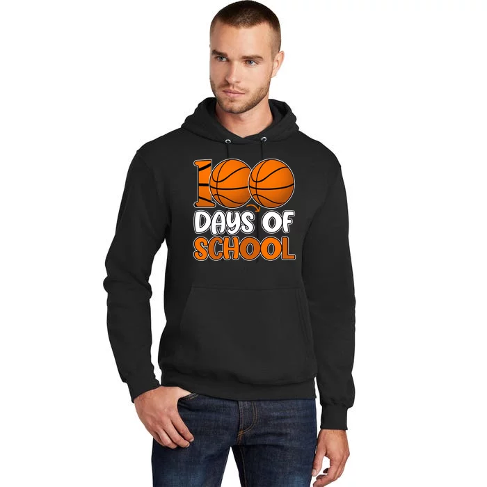 100 Days Of School Basketball Fan Cute Tall Hoodie